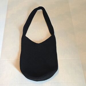 The Sak Crochet Bucket Shoulder Bag Black